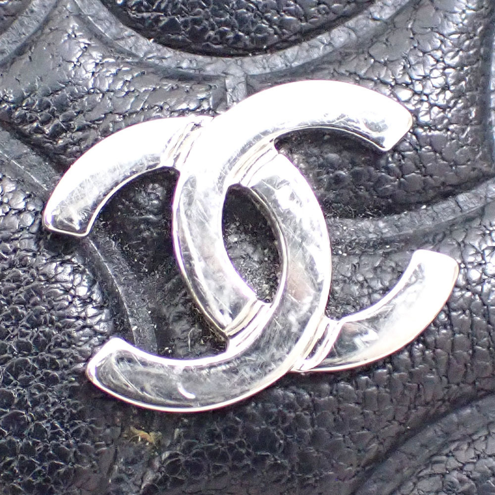 CHANEL Authentic Black Lambskin Leather Logo Wallet - Picture 5 of 9